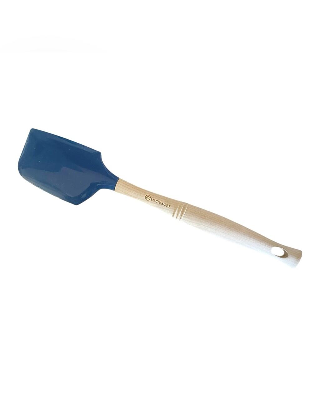 Le Creuset Revolution Large Silicone Spatula Wood Handle Cobalt Blue NWOT